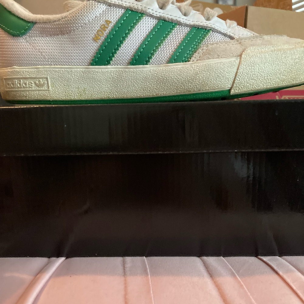 Adidas  (Nora) White and Green Classic Sneakers